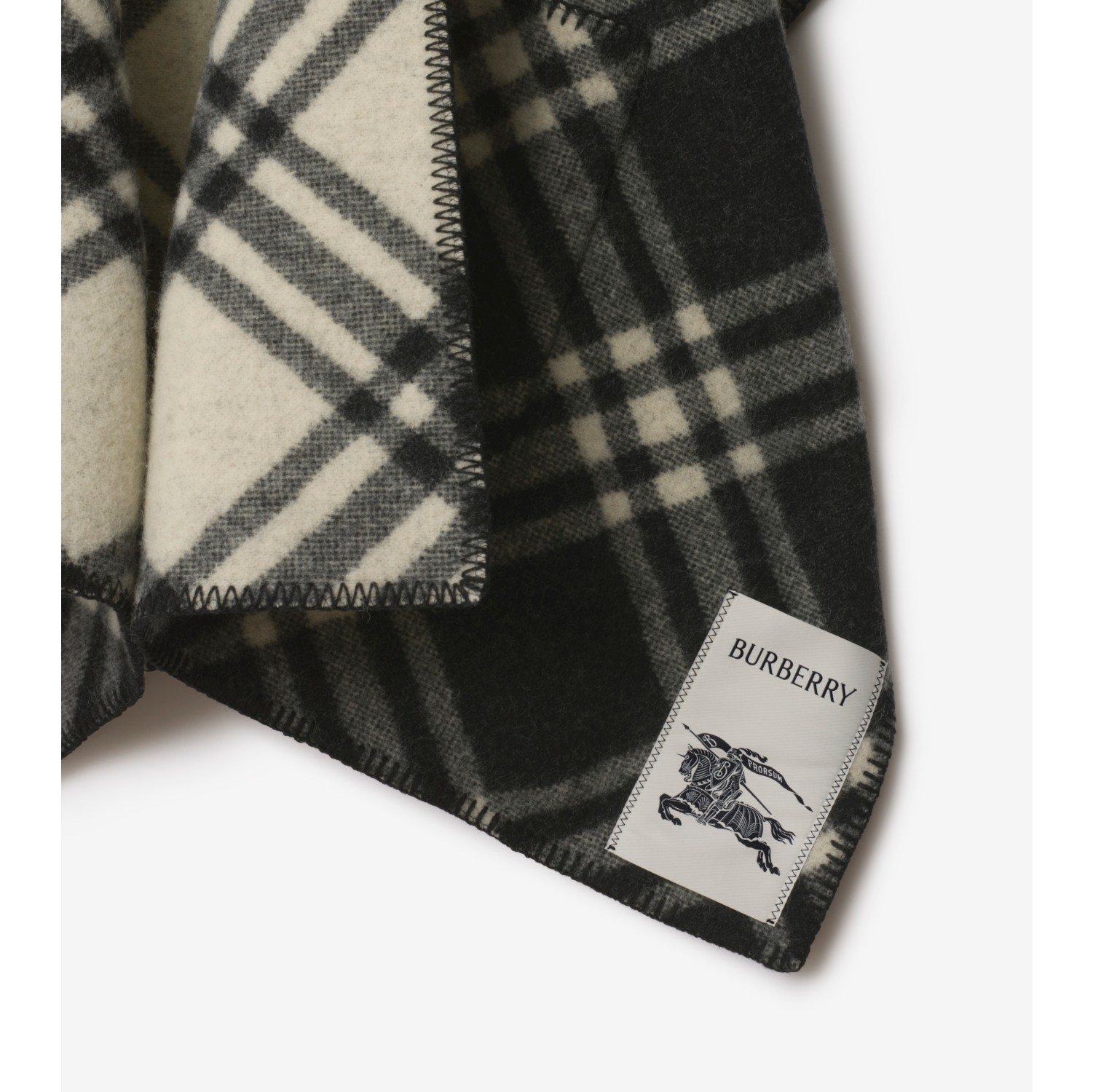 Cape réversible en laine Check