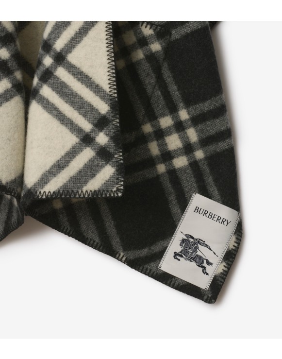 Cape réversible en laine Check