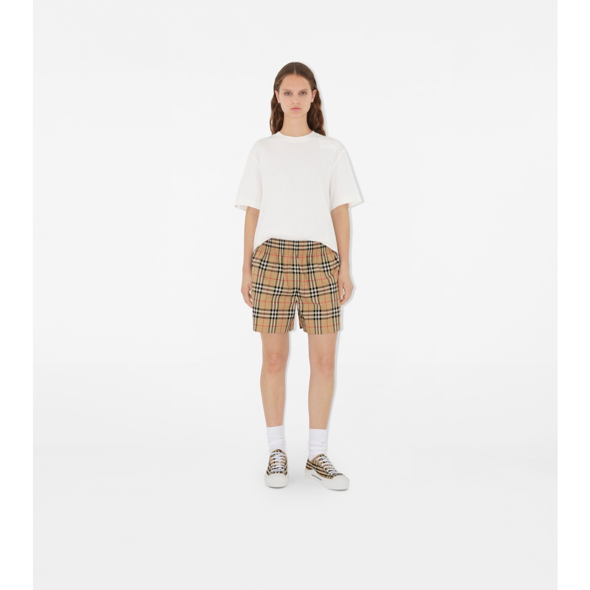  Check Stretch Cotton Shorts