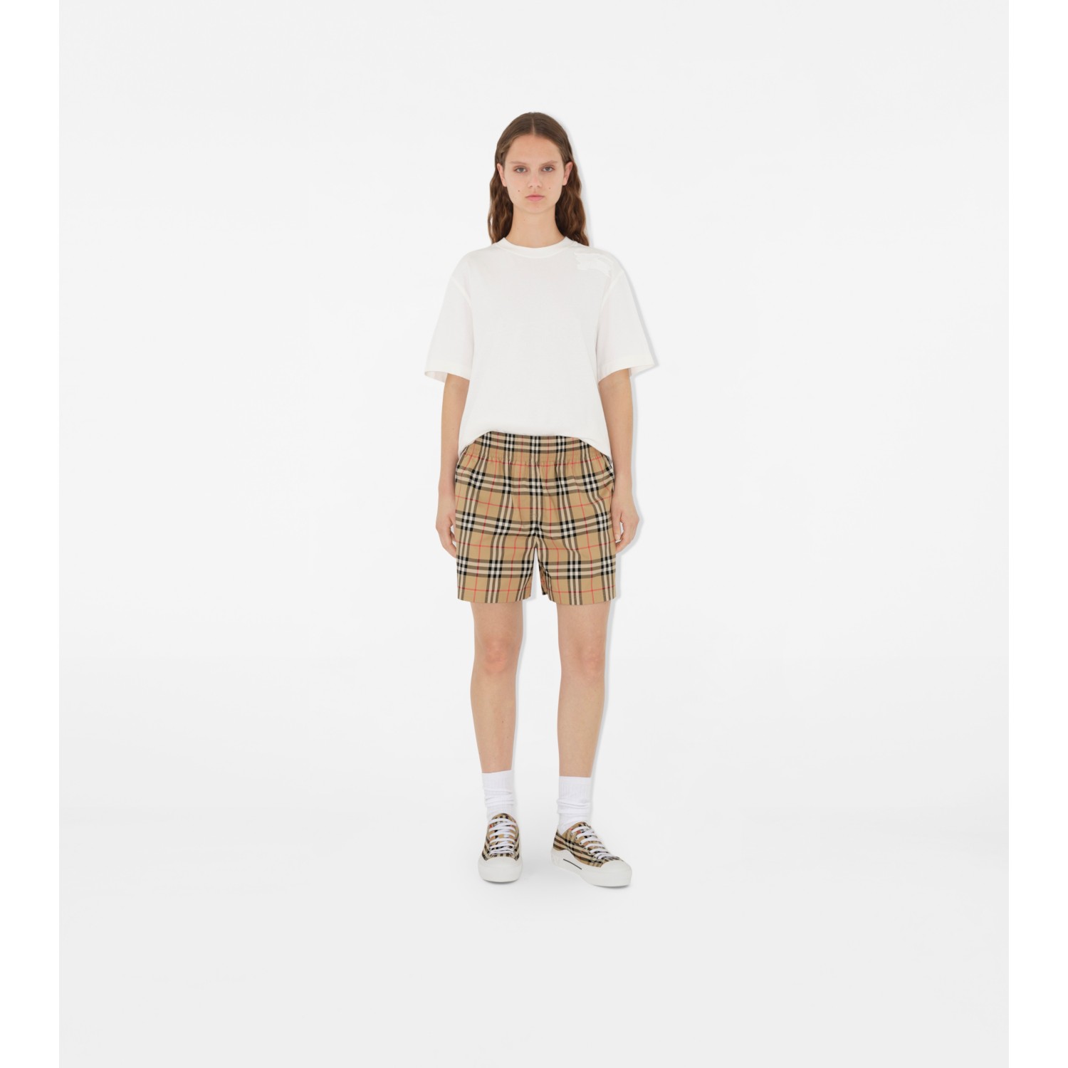 Check Stretch Cotton Shorts - thumbnail 2