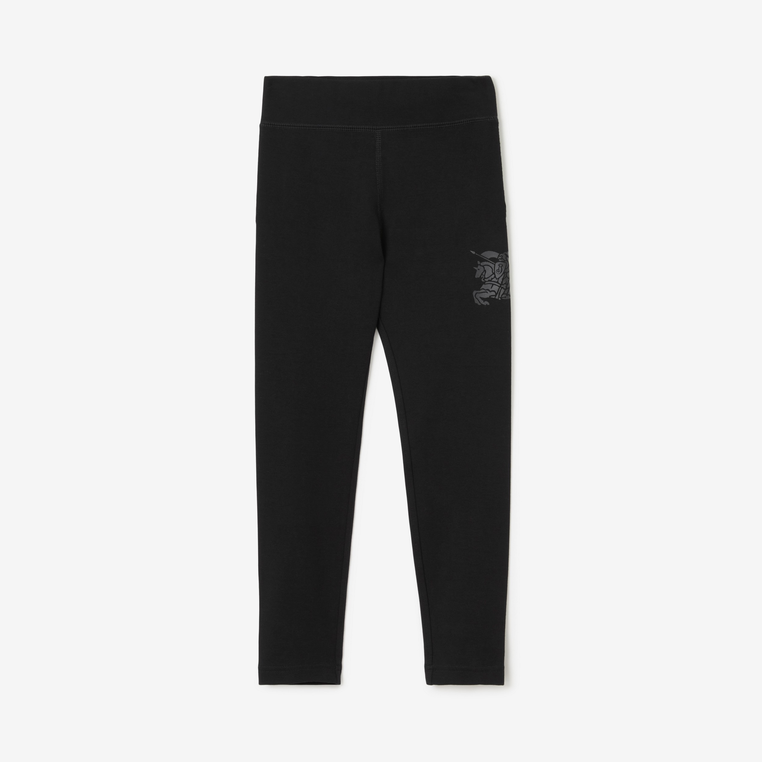 EKD Stretch Cotton Leggings in Black | Burberry® Official - 1