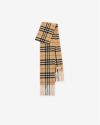 Bufanda estrecha en cachemir a cuadros Burberry Check color arena