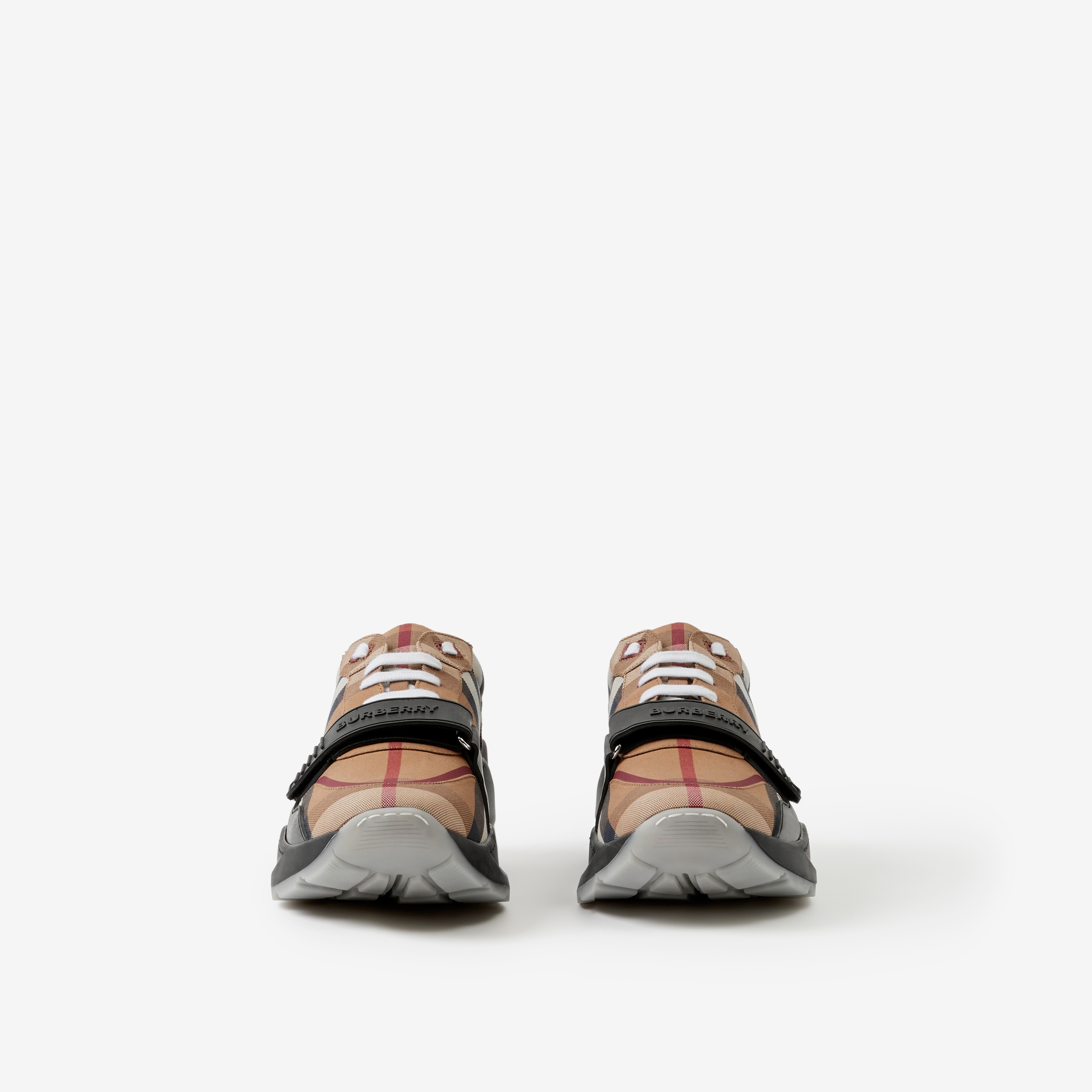 Check Cotton Sneakers in Birch Brown - Men | Burberry® Official - 2