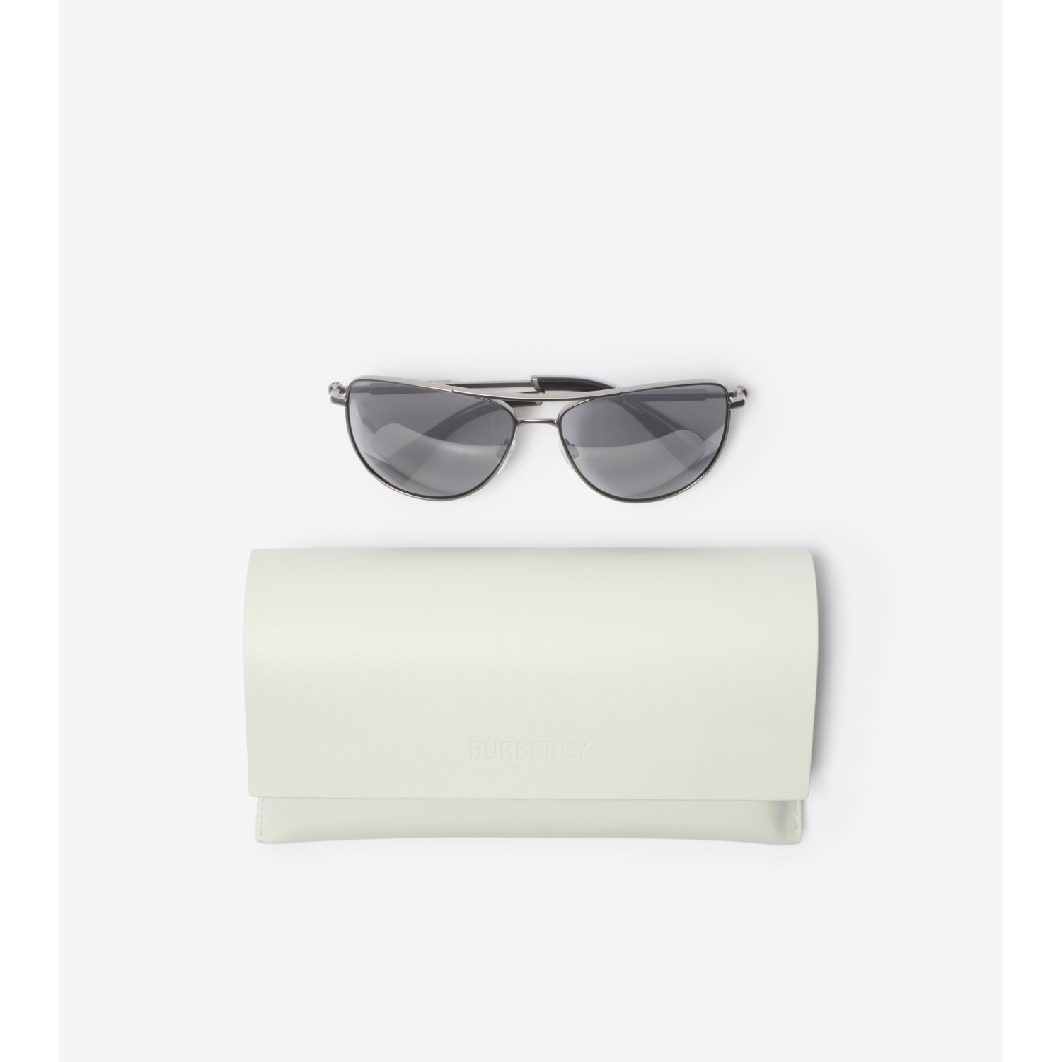 Metal Logo Square Sunglasses