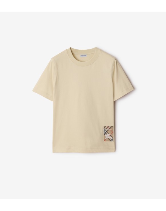 Check Label Cotton T-shirt