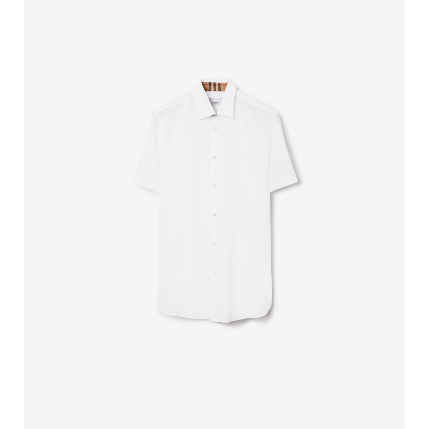 Stretch Cotton Shirt in White Men Burberry Official