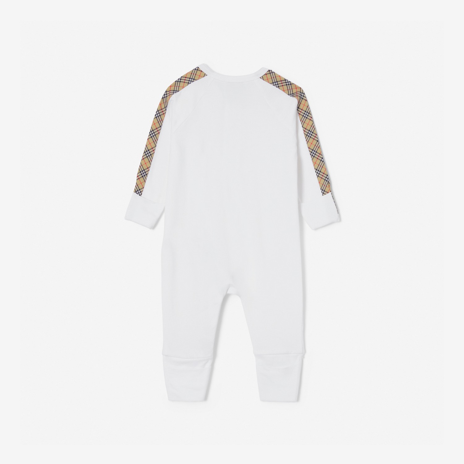 Check Trim Cotton Three-piece Baby Gift Set in White - Children | Burberry® Official