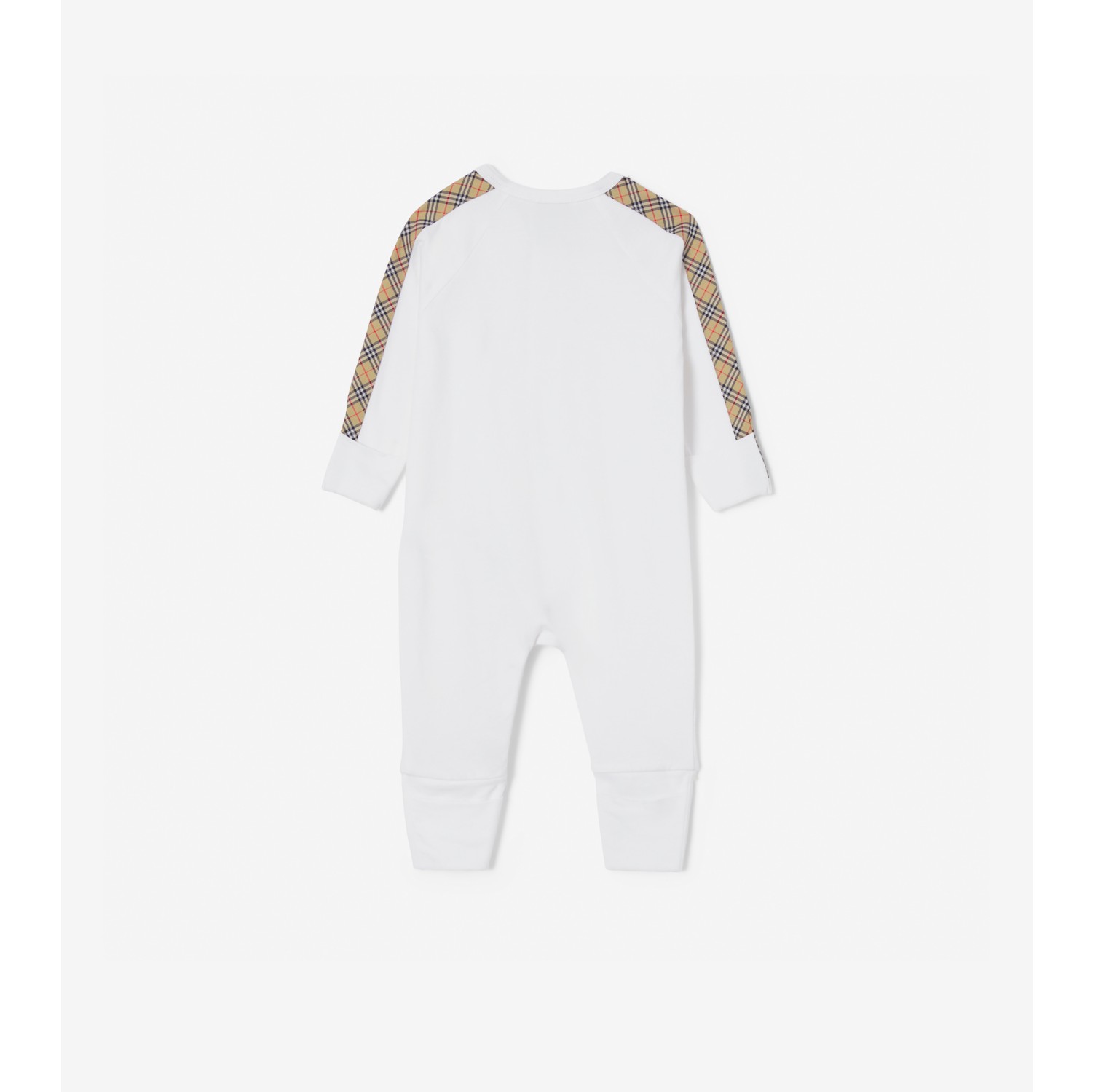 Check Trim Cotton Three-piece Baby Gift Set in White - Children | Burberry®  Official