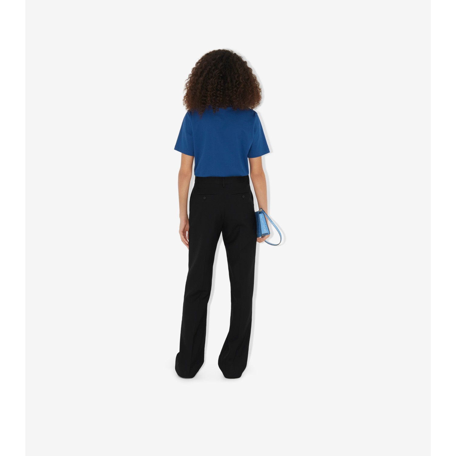 Logo Print Cotton T-shirt in Rich Navy - Women | Burberry® Official