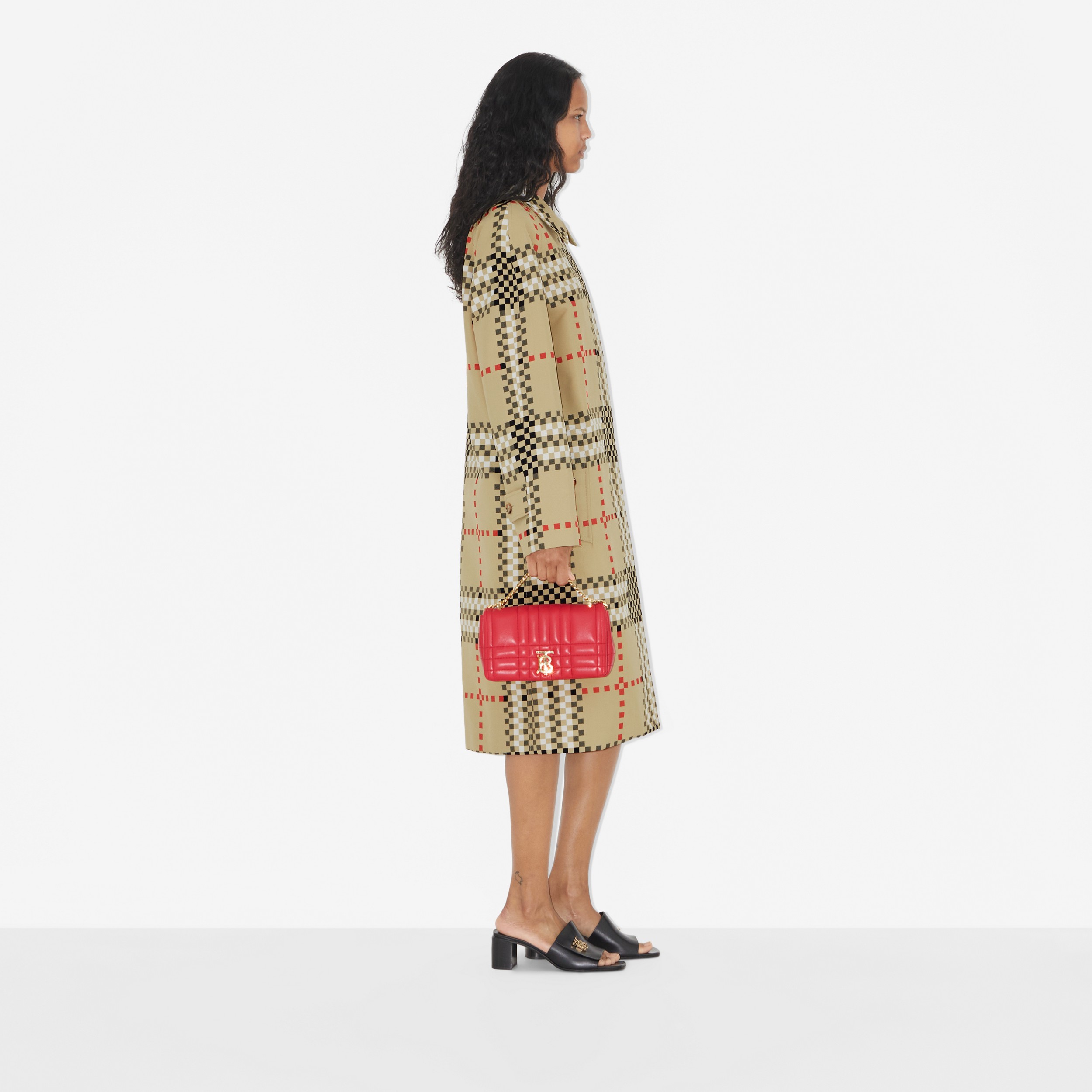 Car coat in nylon con Check pixelato (Beige Archivio) - Donna | Sito ufficiale Burberry® - 3