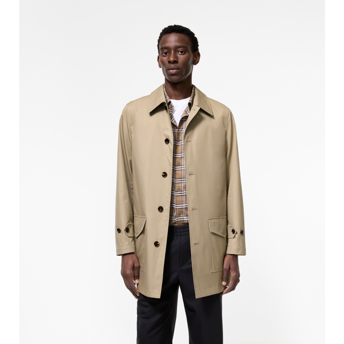  Check Mid-length Tropical Gabardine Meadowbank Car Coat