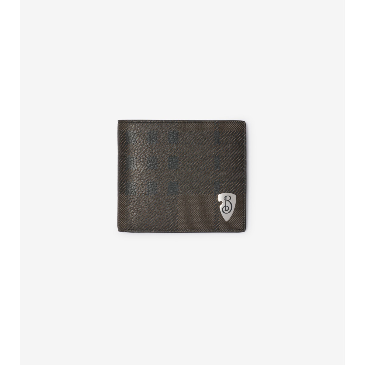 Shop Burberry B Shield Bifold Wallet In Slate