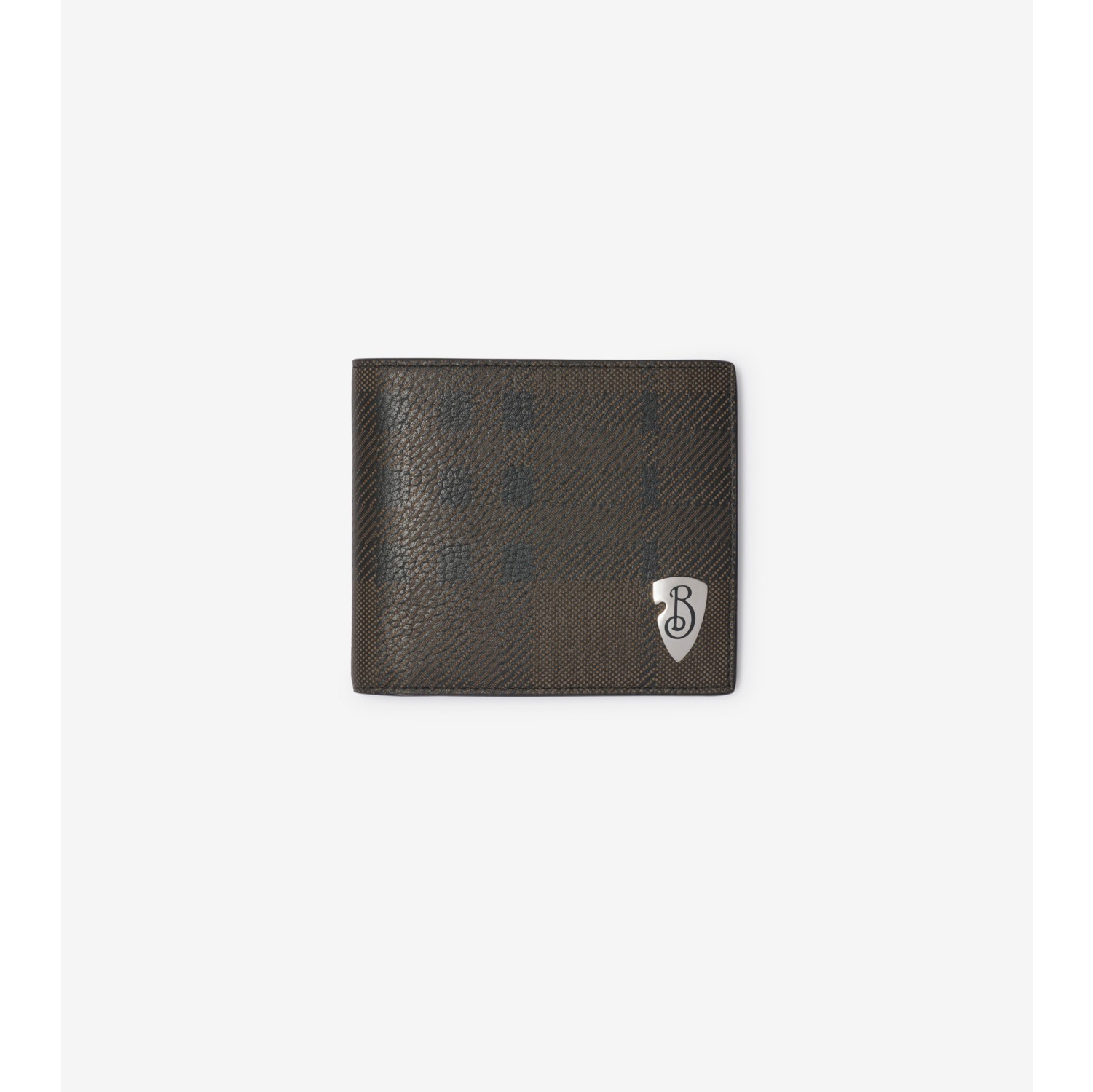 B Shield Bifold Wallet in Slate Men Burberry Official