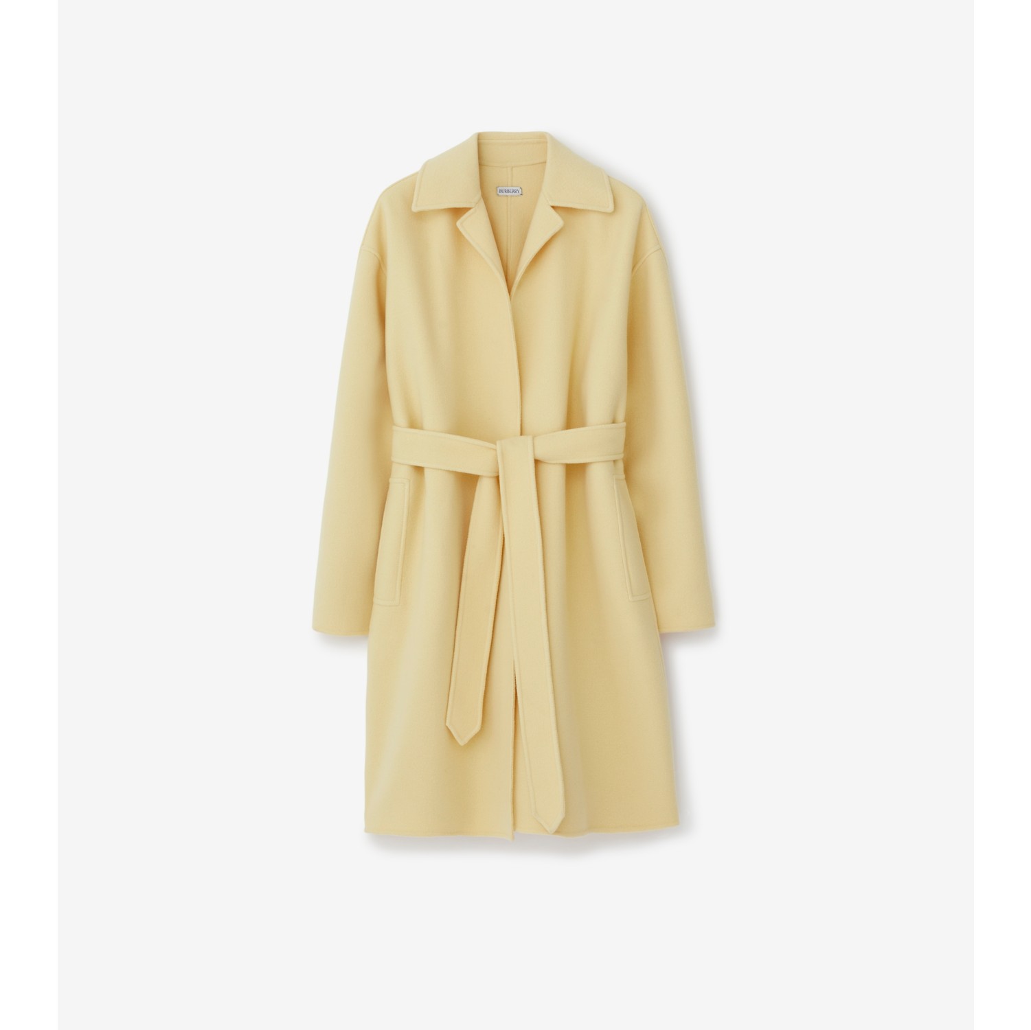 Burberry peak lapel store cashmere wrap coat