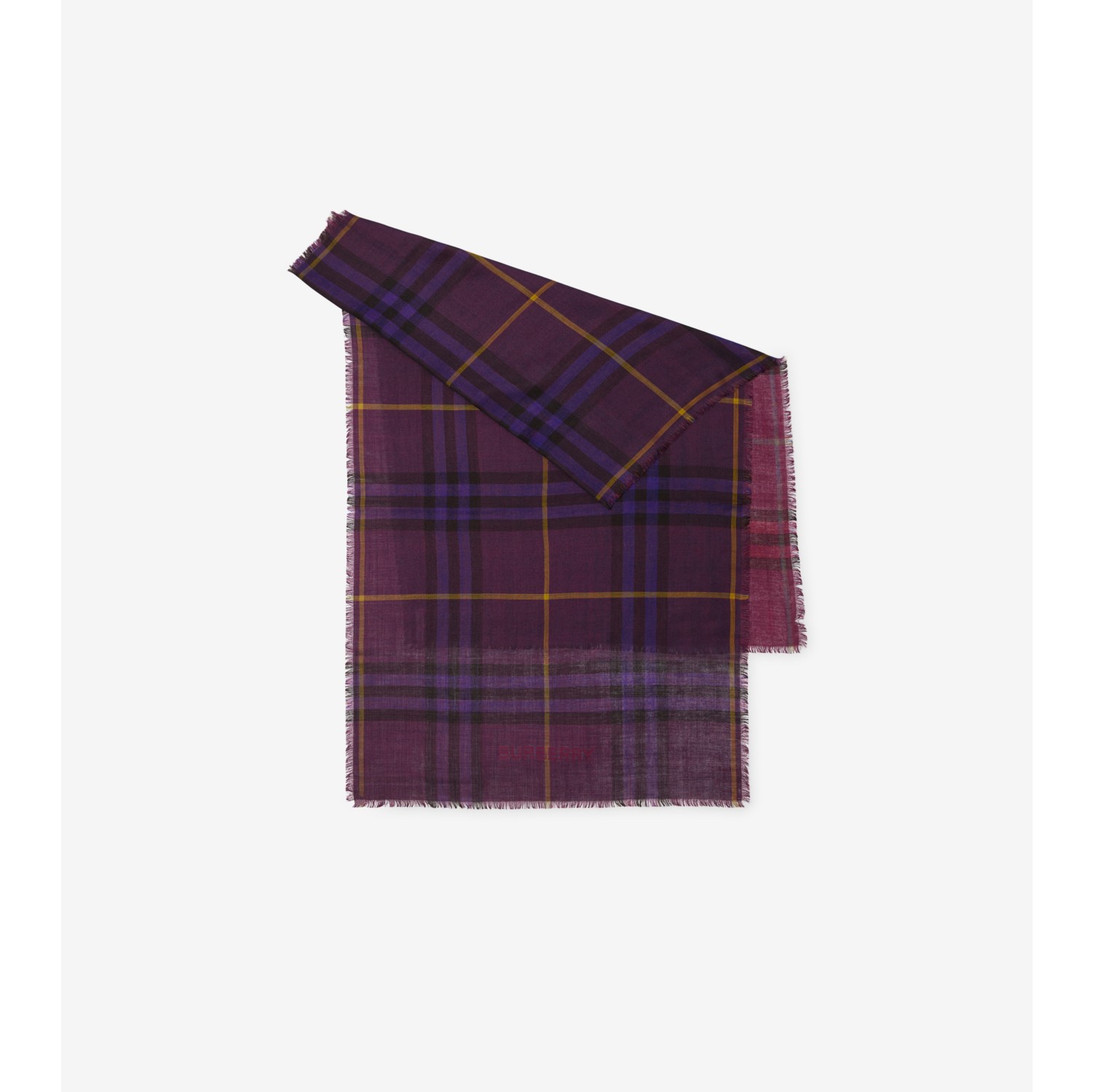 リバーシブル チェック ウールシルクスカーフ (リボン) | Burberry®公式サイト