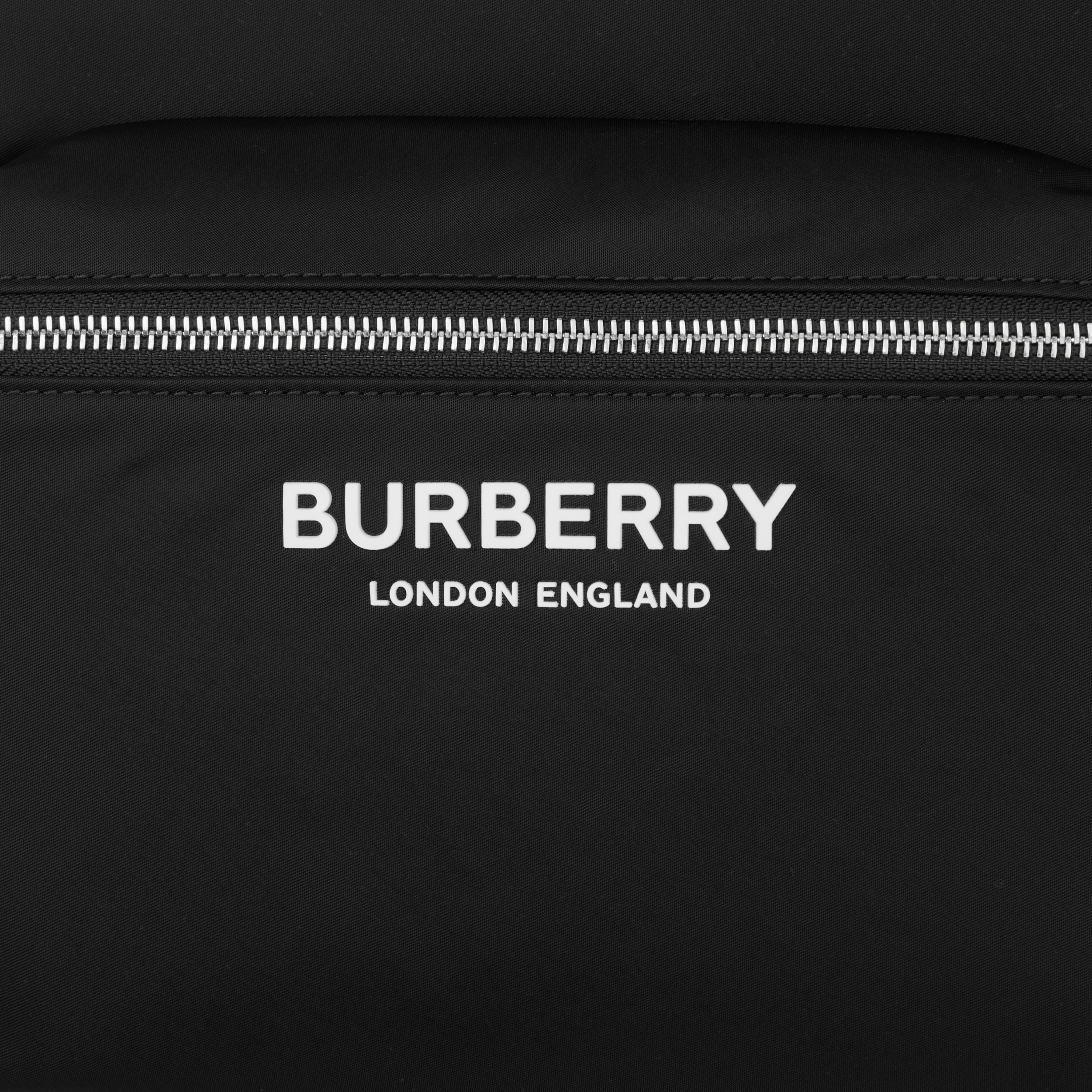 Logo Print Nylon Backpack in Black Men Burberry® Official