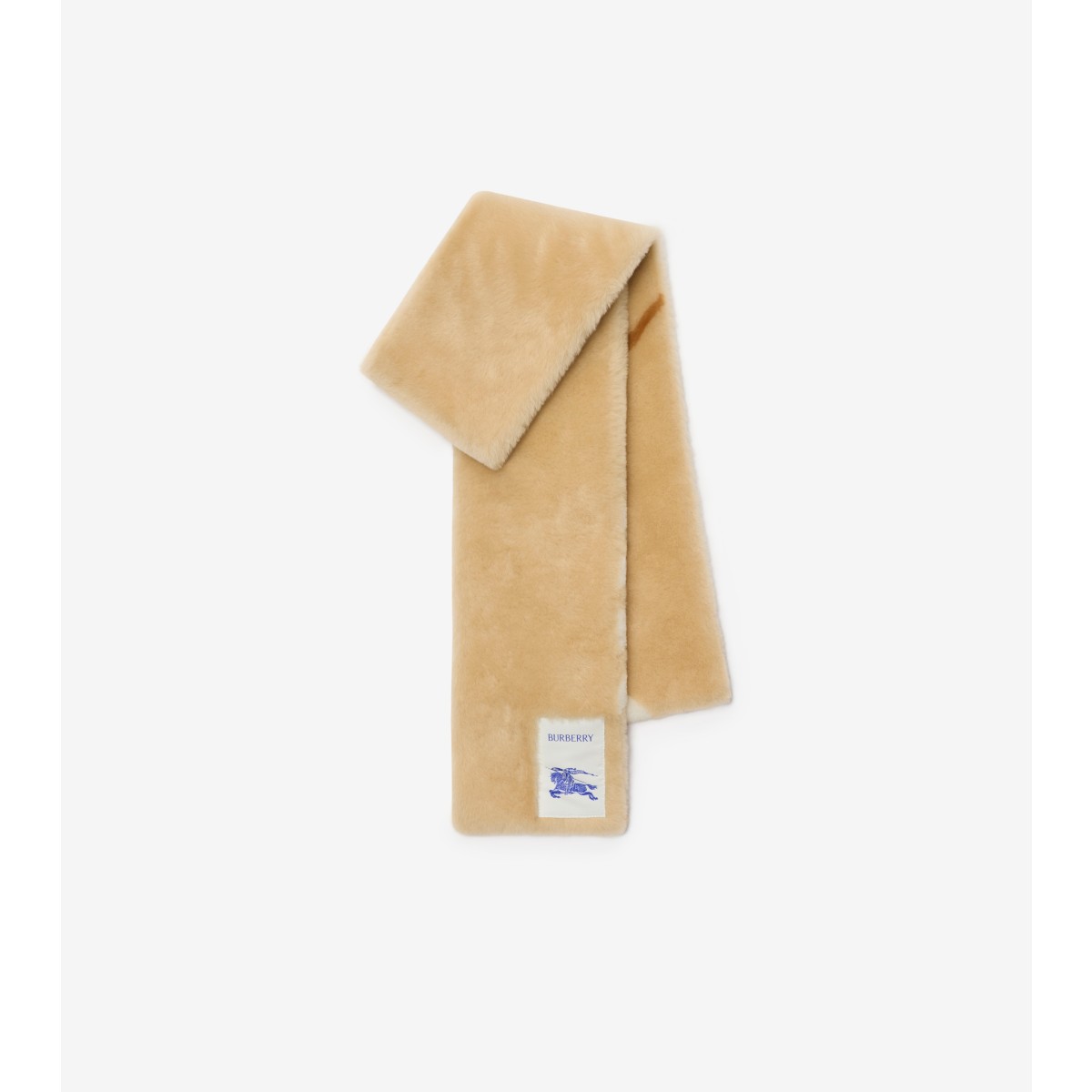  Check Narrow Shearling Scarf