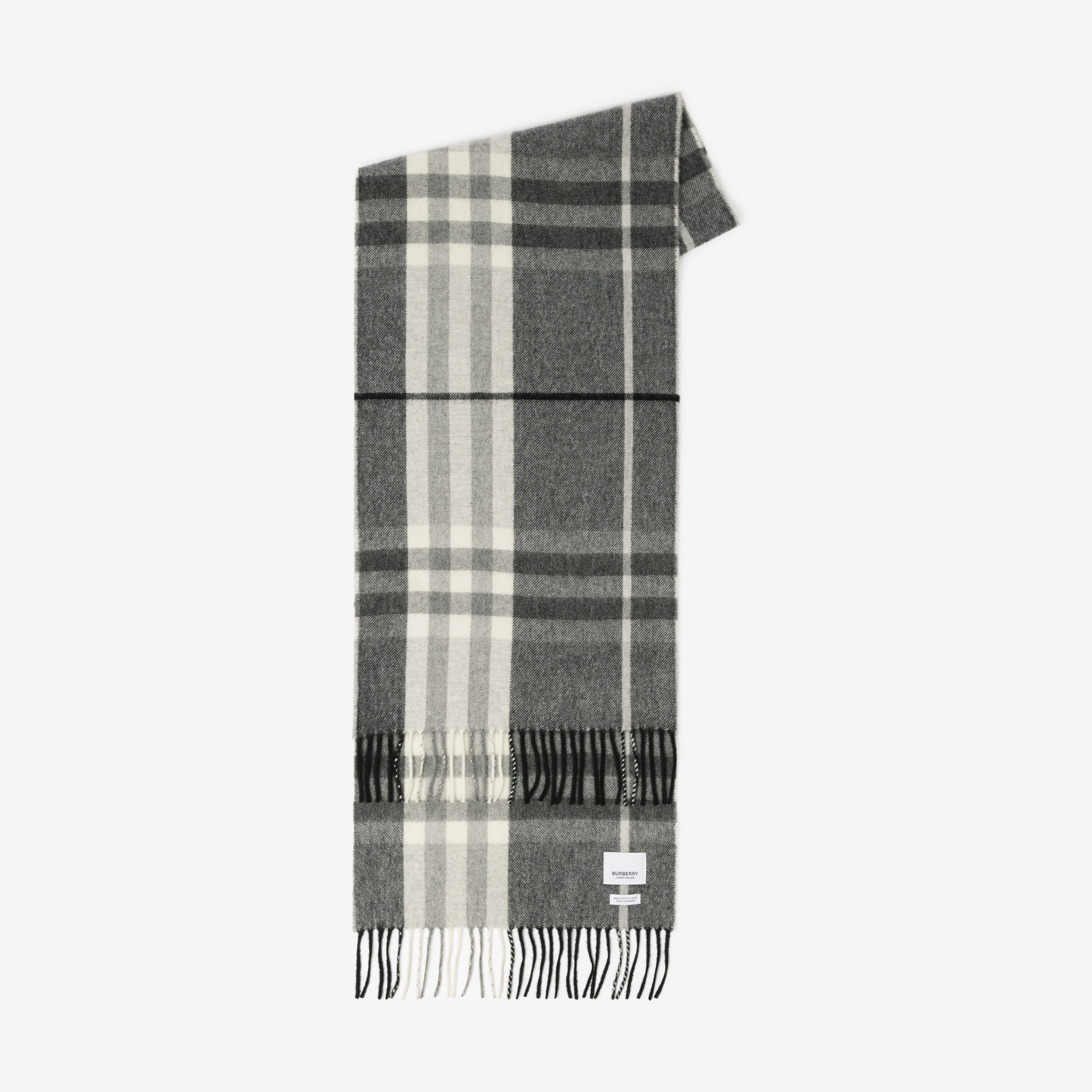 The Burberry Check Cashmere Scarf in Shale Grey | Burberry® Official