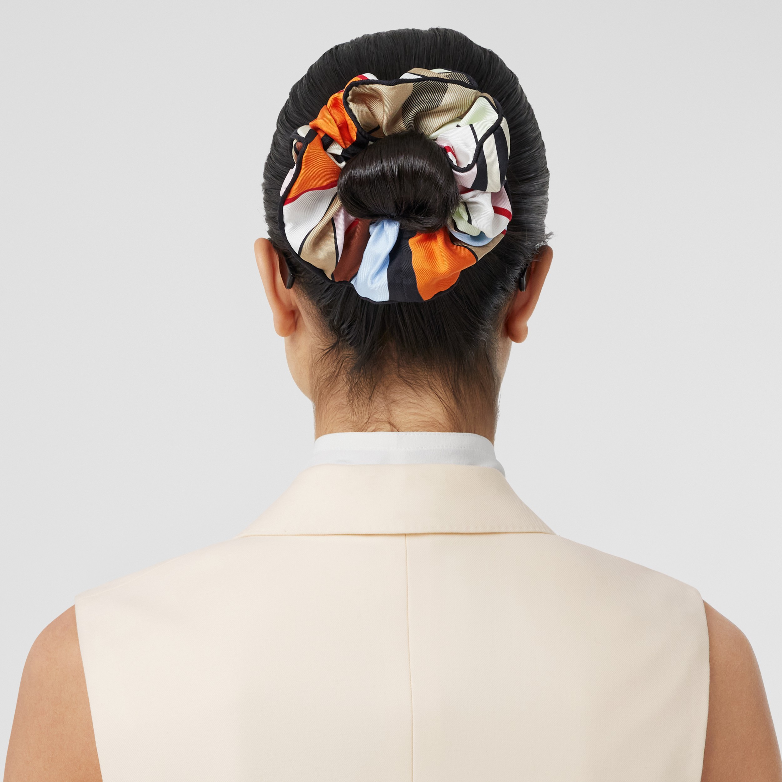 Montage Print Silk Twill Scrunchie in Multicolour - Women | Burberry® Official - 4