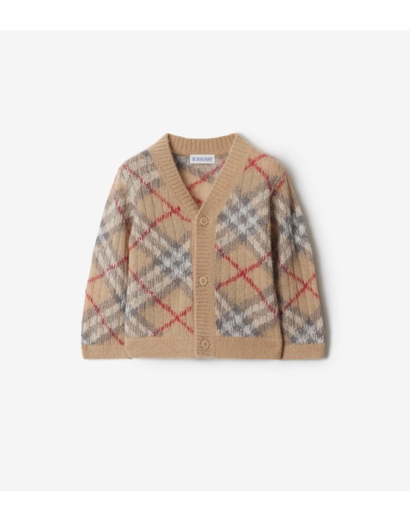 Cardigan en laine d'alpaga et soie mélangées Check