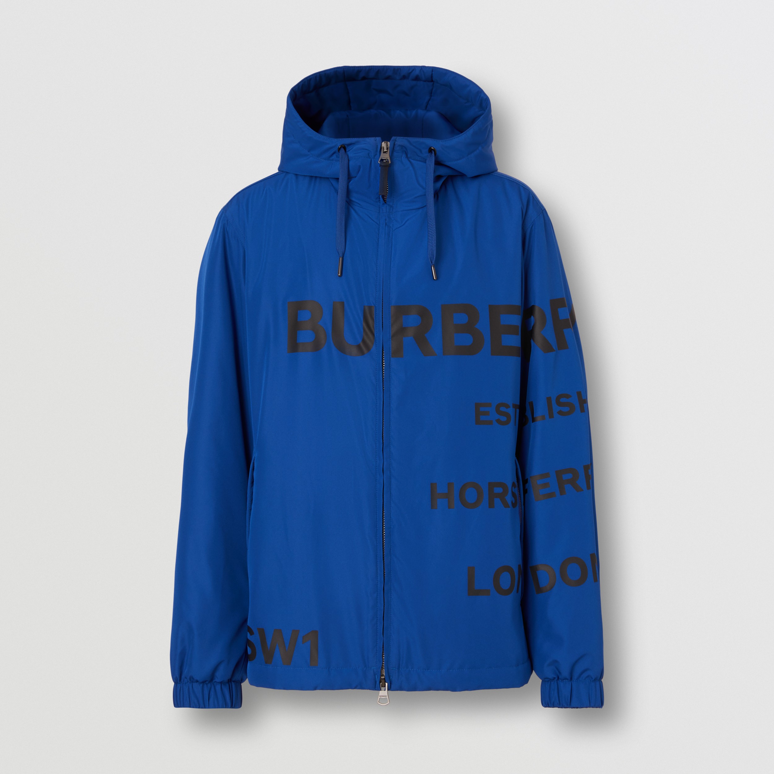Horseferry Print Lightweight Hooded Jacket in Deep Royal Blue - Men |  Burberry® Official