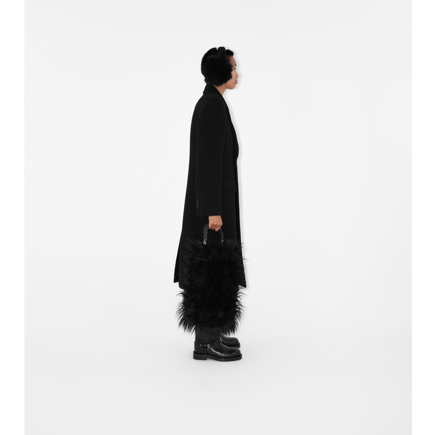 Full length black hot sale wool coat