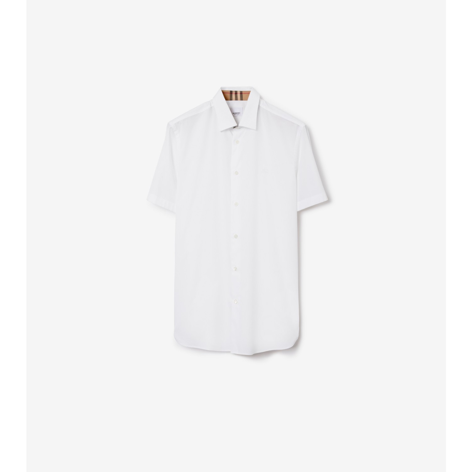 Stretch Cotton Shirt in White - Men | Burberry® Official