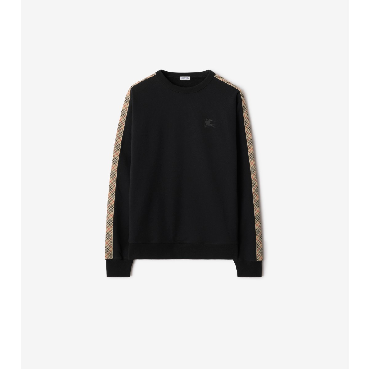  Check Trim Cotton Sweatshirt