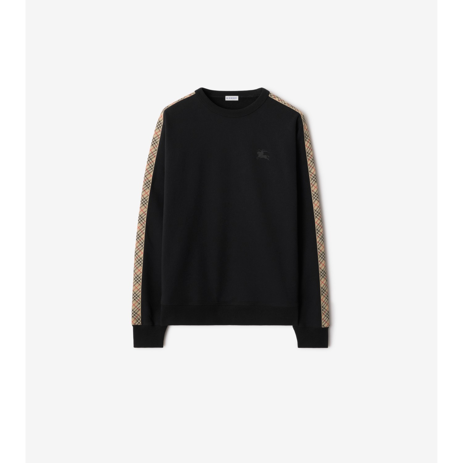 Check Trim Cotton Sweatshirt - thumbnail 5