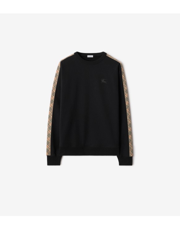 Sweat-shirt en coton détails Check