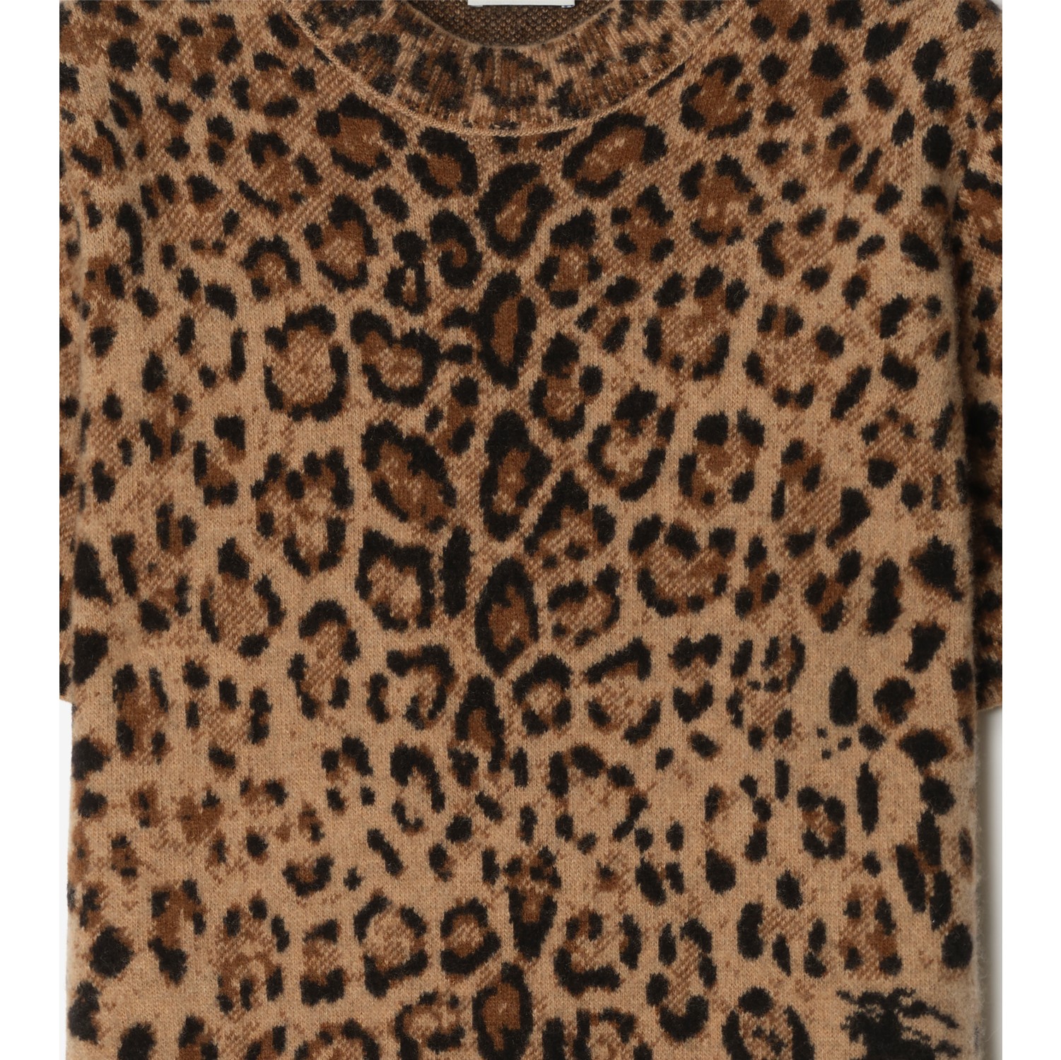 Leopard Jacquard Wool Cashmere T-shirt