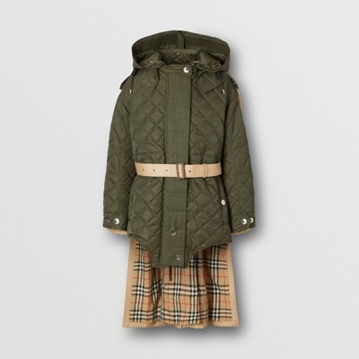 burberry diamond quilted oversized hooded parka