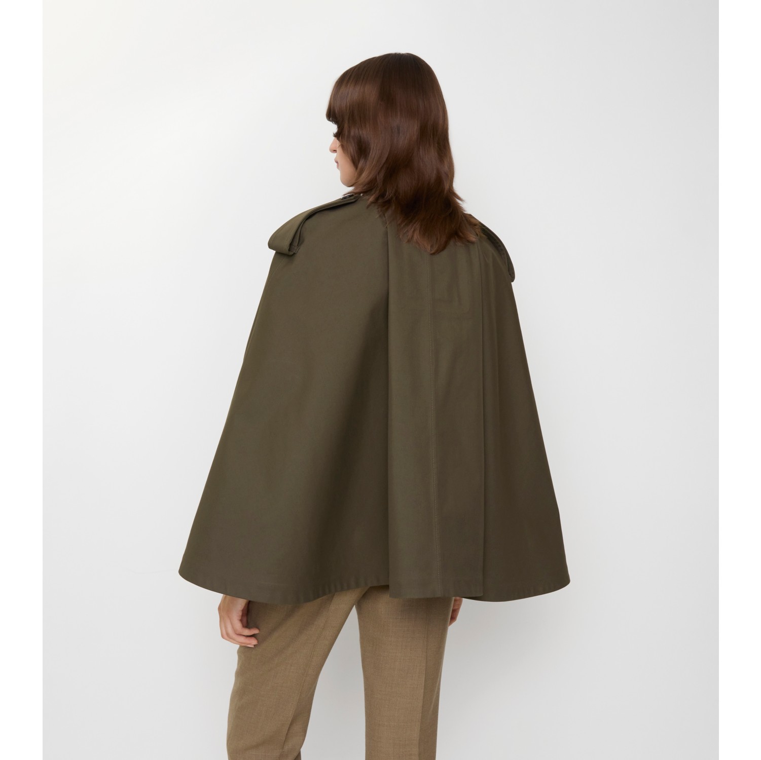 Bonded Cotton Trench Cape in Juniper green - Women | Burberry® Official