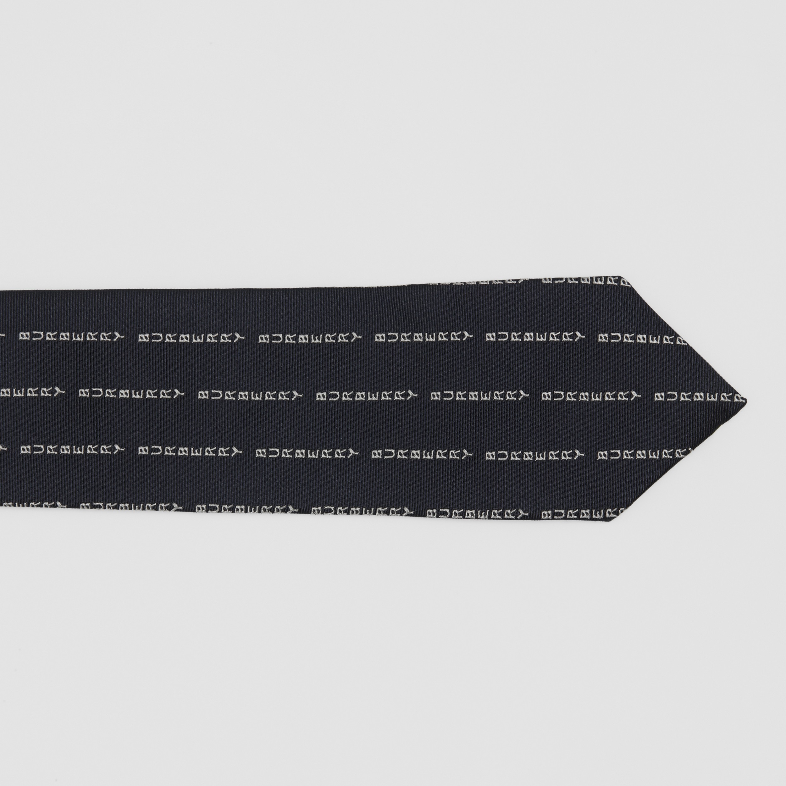 Classic Cut Logo Pinstriped Silk Tie in Black - Men | Burberry® Official - 2