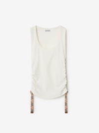 Festival Cotton Blend Tank Top in colour Chalk