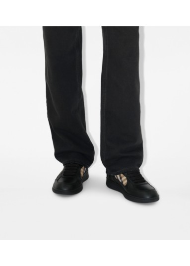 Leather and Check Terrace Sneakers​