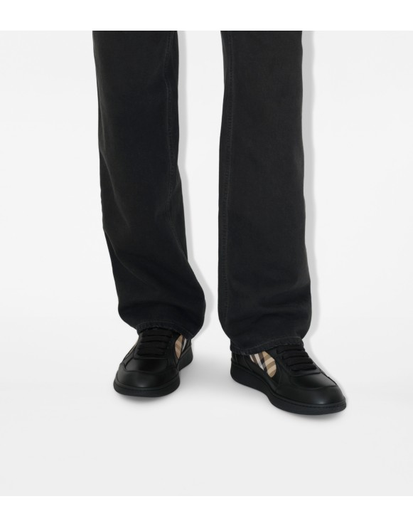 Leather and Check Terrace Sneakers​