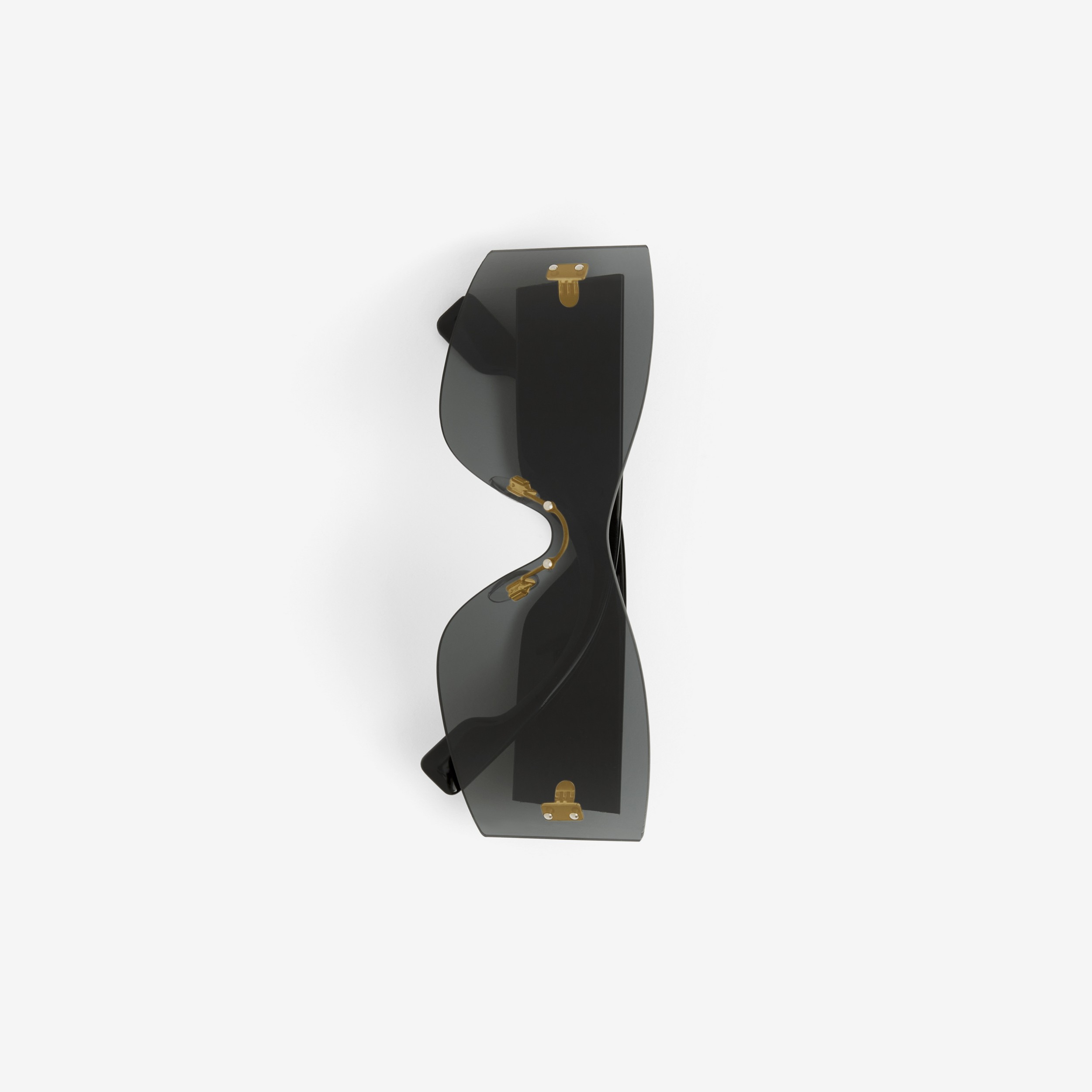 Monogram Motif Rectangular Shield Lola Sunglasses in Black/dark Grey - Women | Burberry® Official - 2