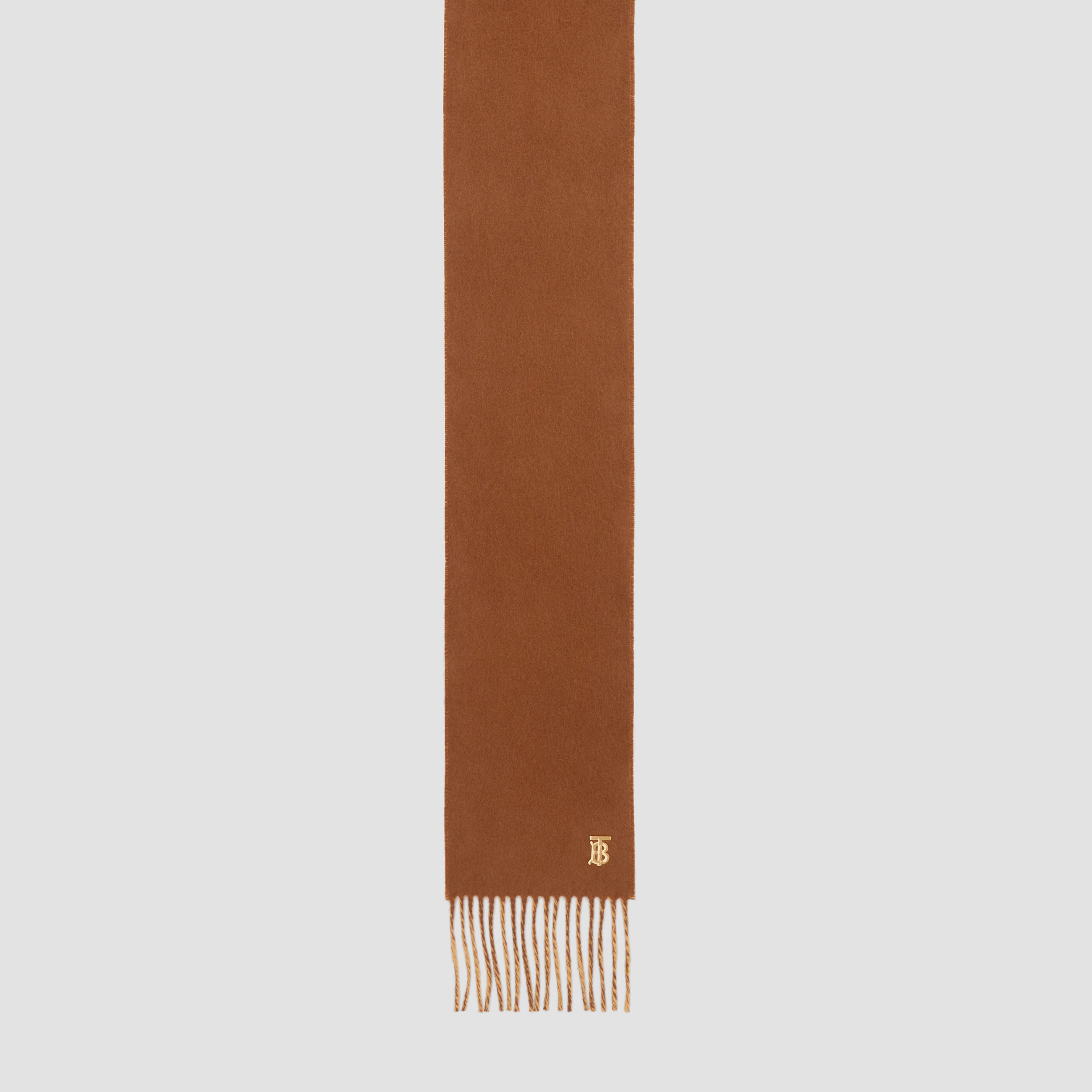 Monogram Motif Cashmere Reversible Scarf in Dark Birch Brown/dusty Orange | Burberry® Official - 2
