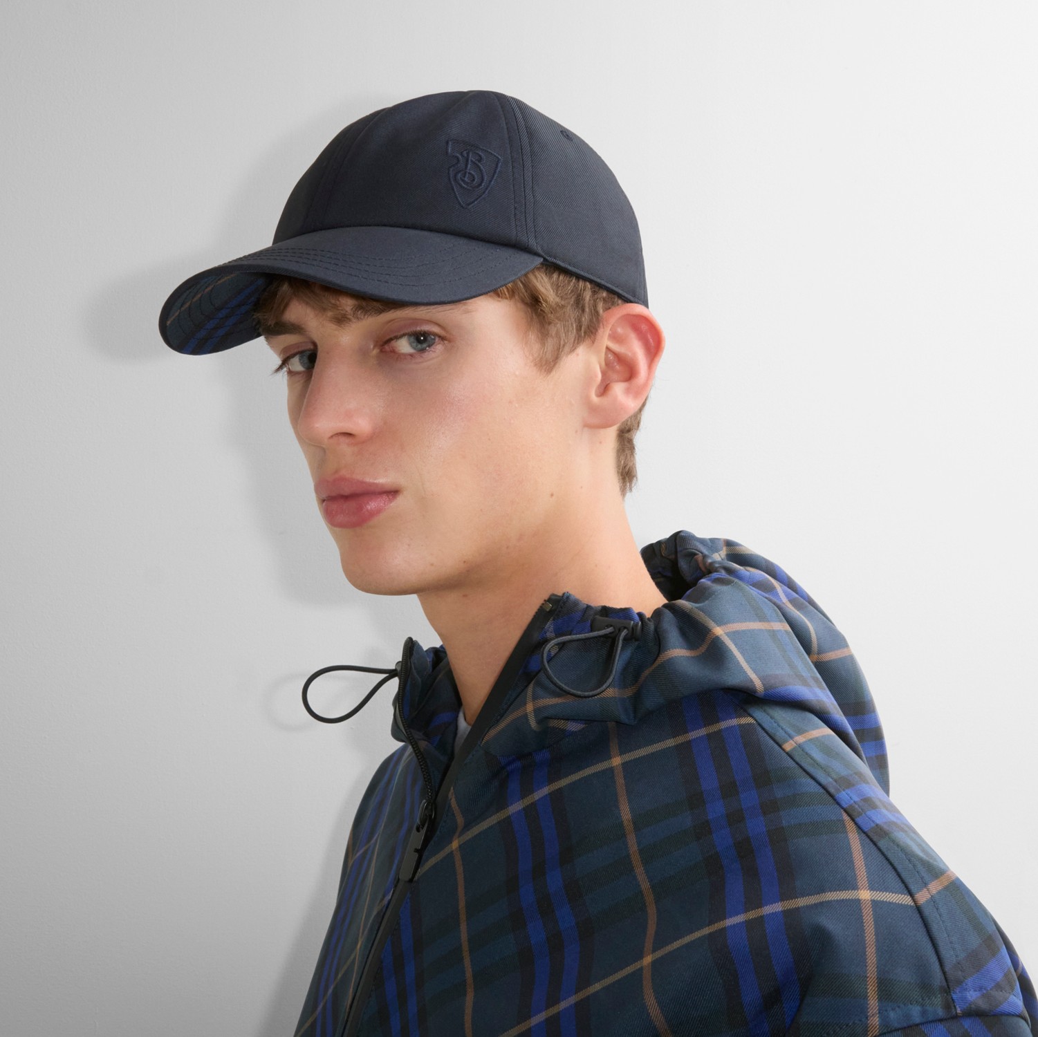 B Shield Baseball Cap in Midnight - Men | Burberry® Official B Shield Baseball Cap in Midnight - Men | Burberry® Official