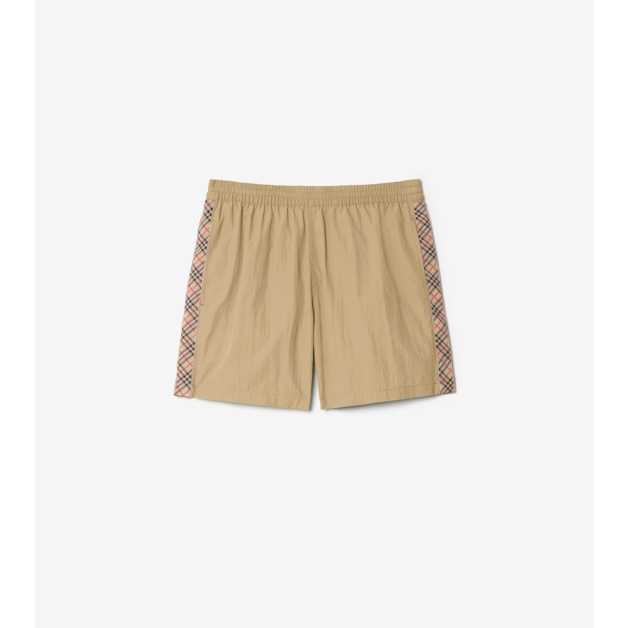 Check Trim Swim Shorts in Mallow pink - Men, Nylon | Burberry