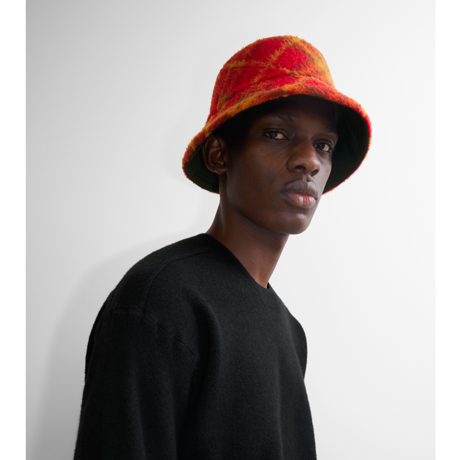 Reversible Check Fleece Bucket Hat