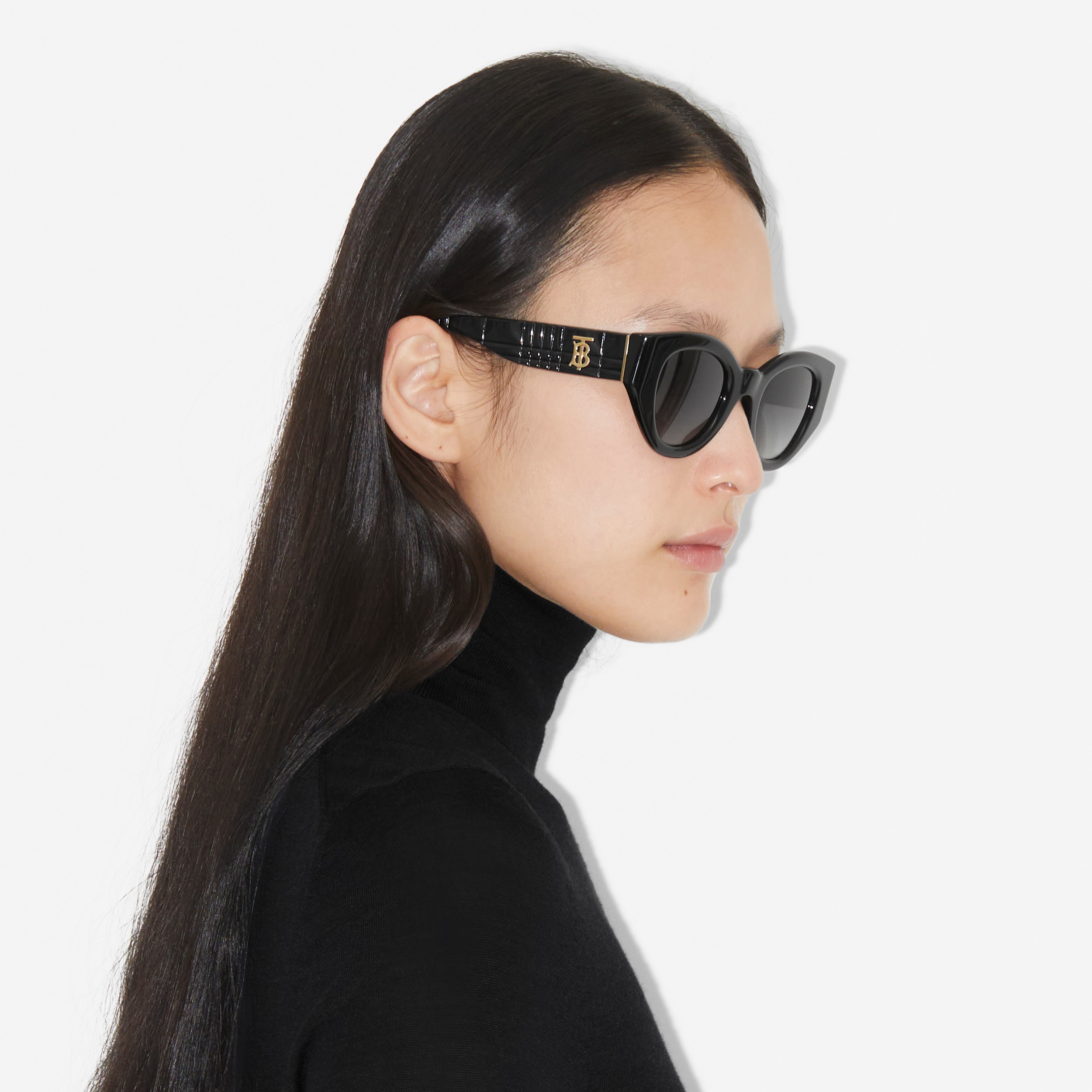 Cat-eye Frame Lola Sunglasses in Black - Women | Burberry® Official - 4