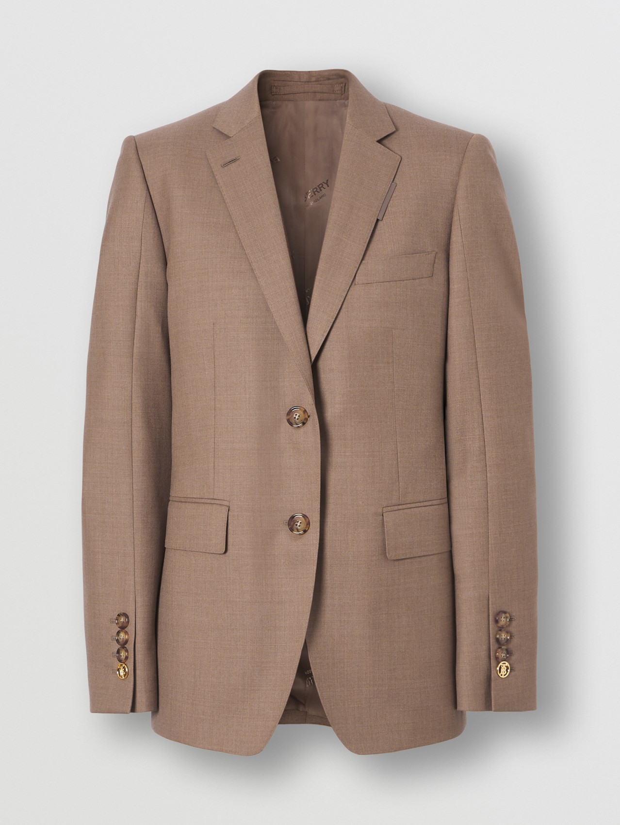 Wool Tailored Jacket in Deep Taupe
