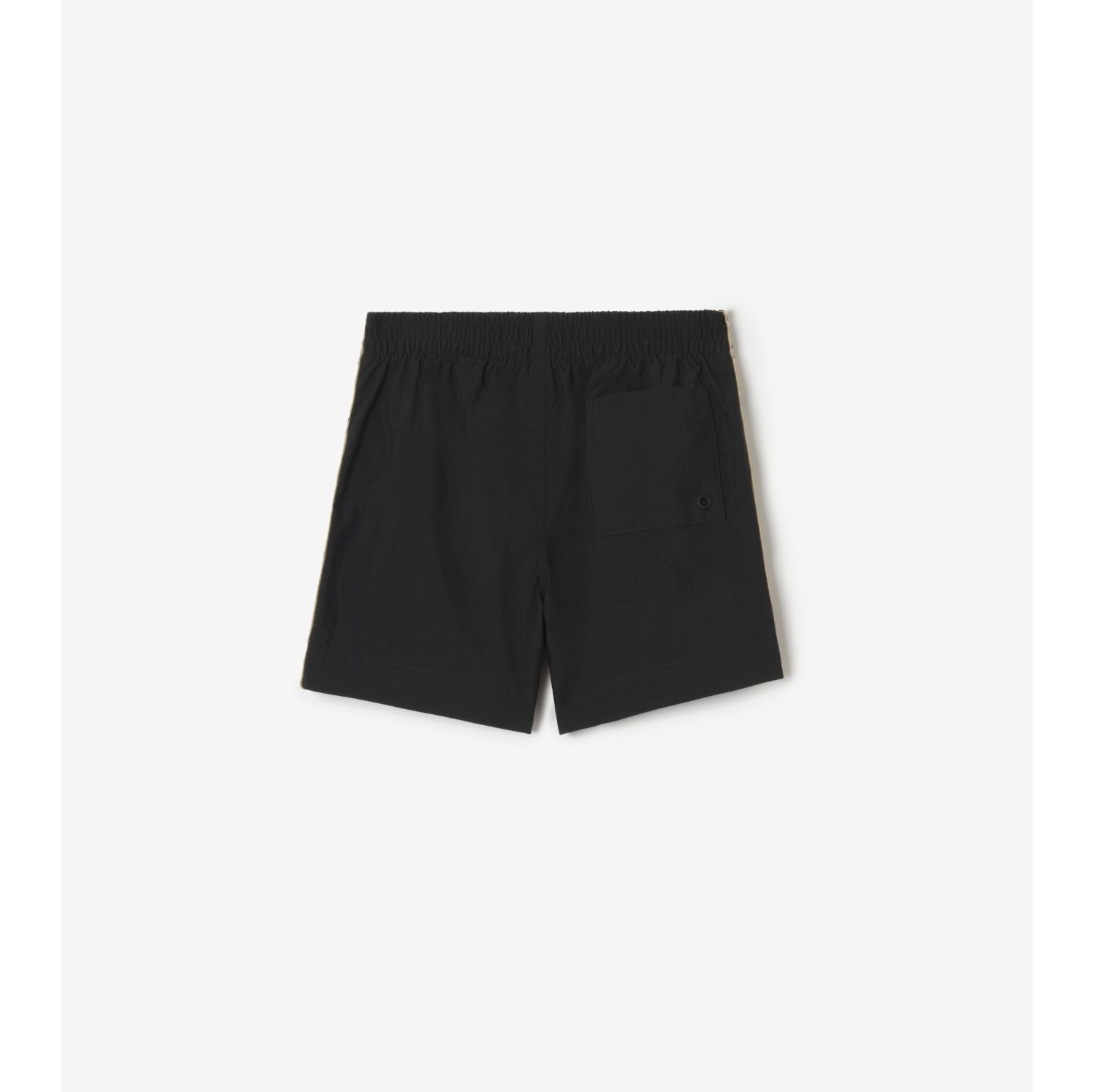 Schwimmshorts mit Check-Besatz