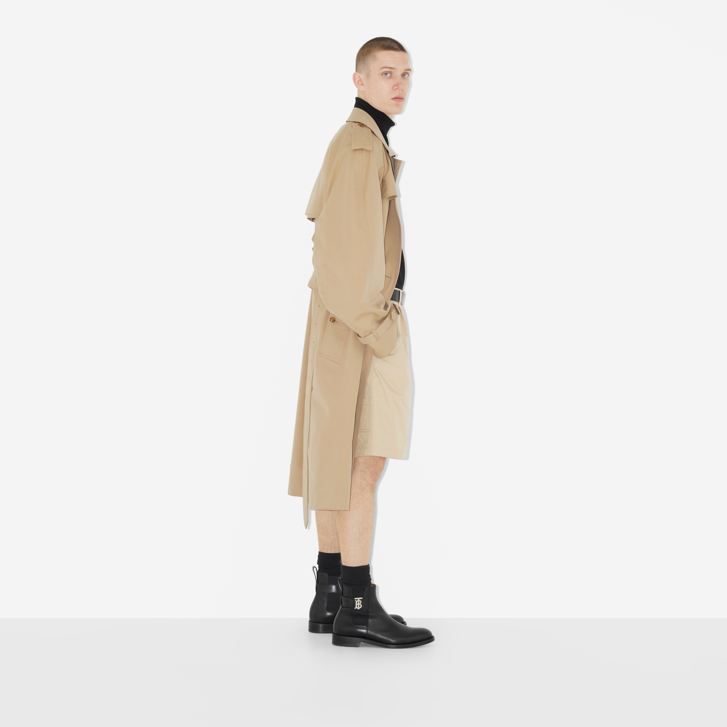 Embroidered EKD Cotton Cargo Shorts in Camel - Men | Burberry® Official - 3
