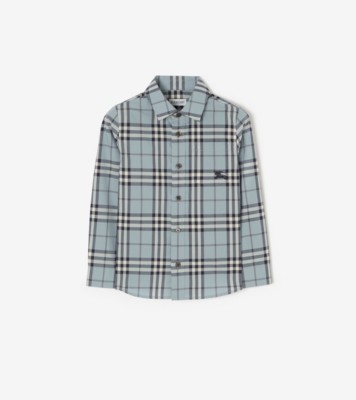 チェック コットンシャツ (バンクブルー) | Burberry®公式サイト