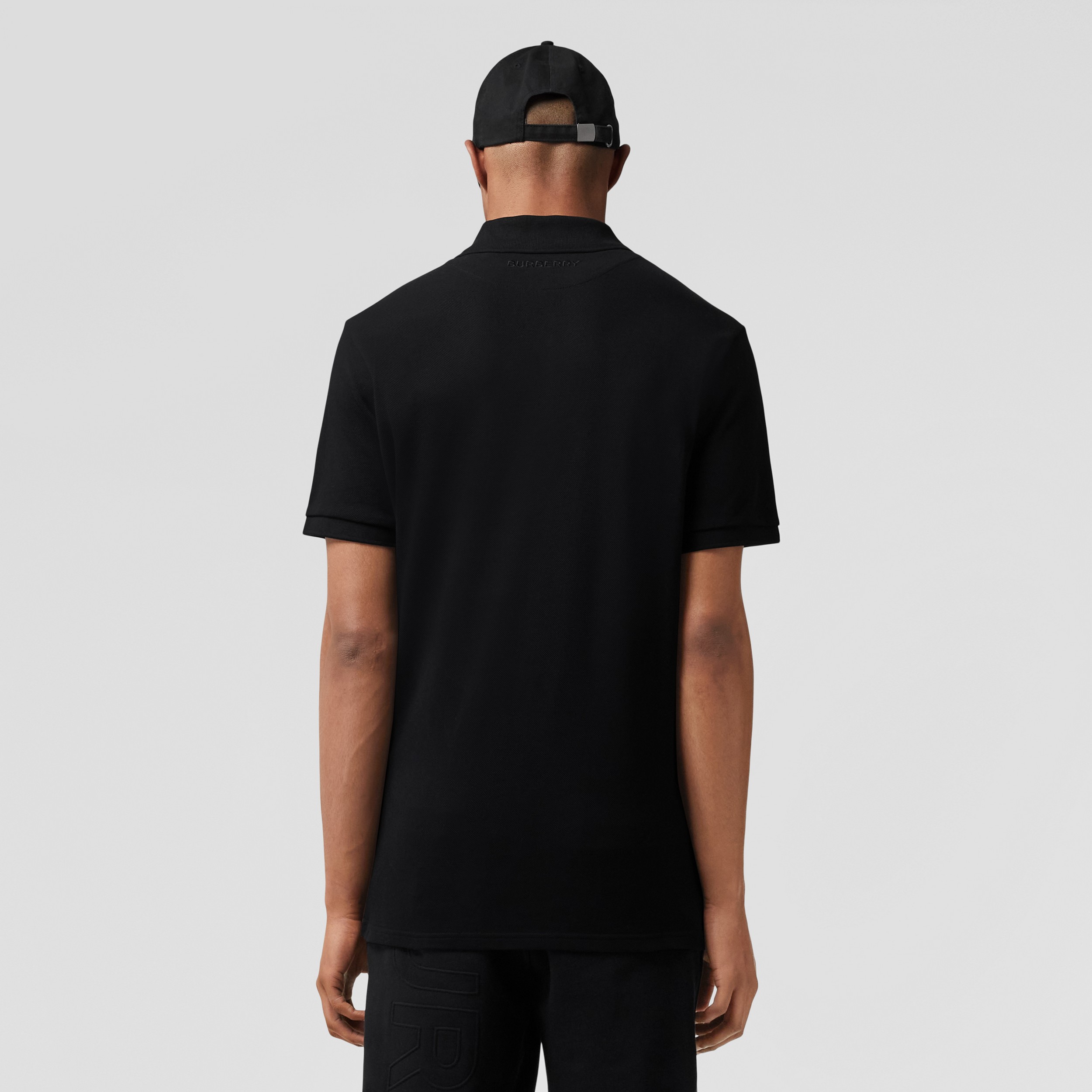 Monster Graphic Cotton Piqué Oversized Polo Shirt in Black - Men | Burberry® Official - 3
