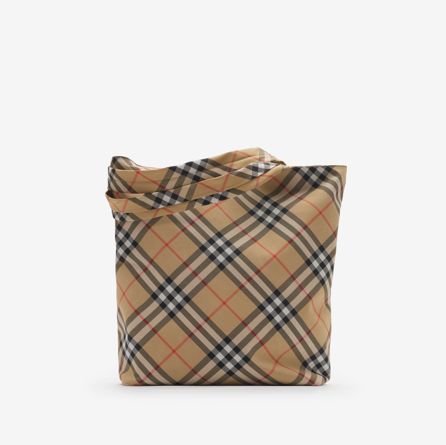 チェック トート (サンド) - メンズ, ナイロン | Burberry®公式 チェック トート (サンド) - メンズ, ナイロン | Burberry®公式