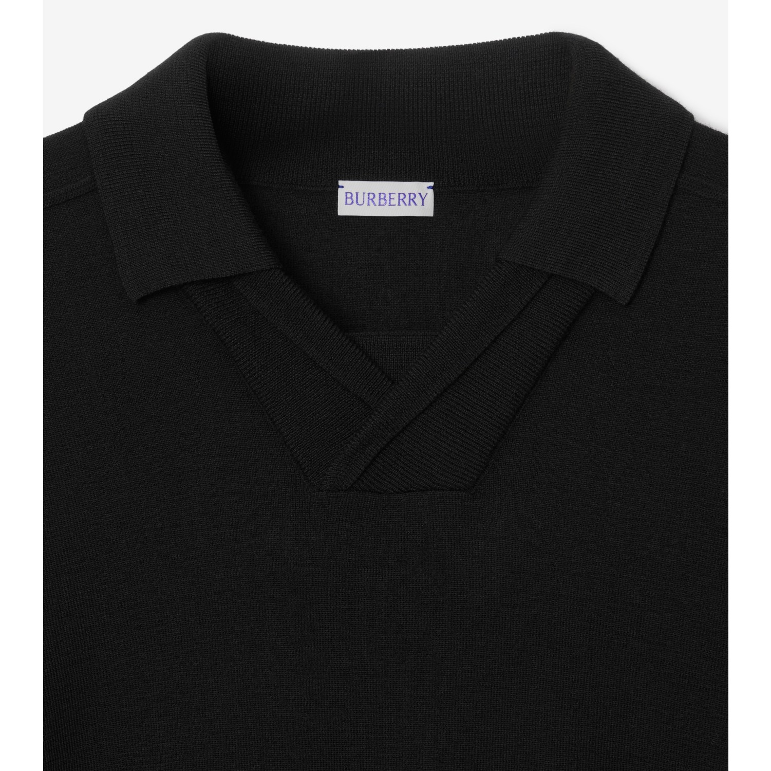 Wool Polo Shirt in Black - Men | Burberry® Official